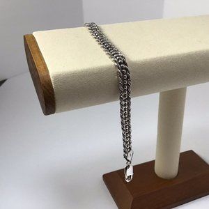 Sterling Silver Rope And Ball Bracelet Vintage Size 7.25